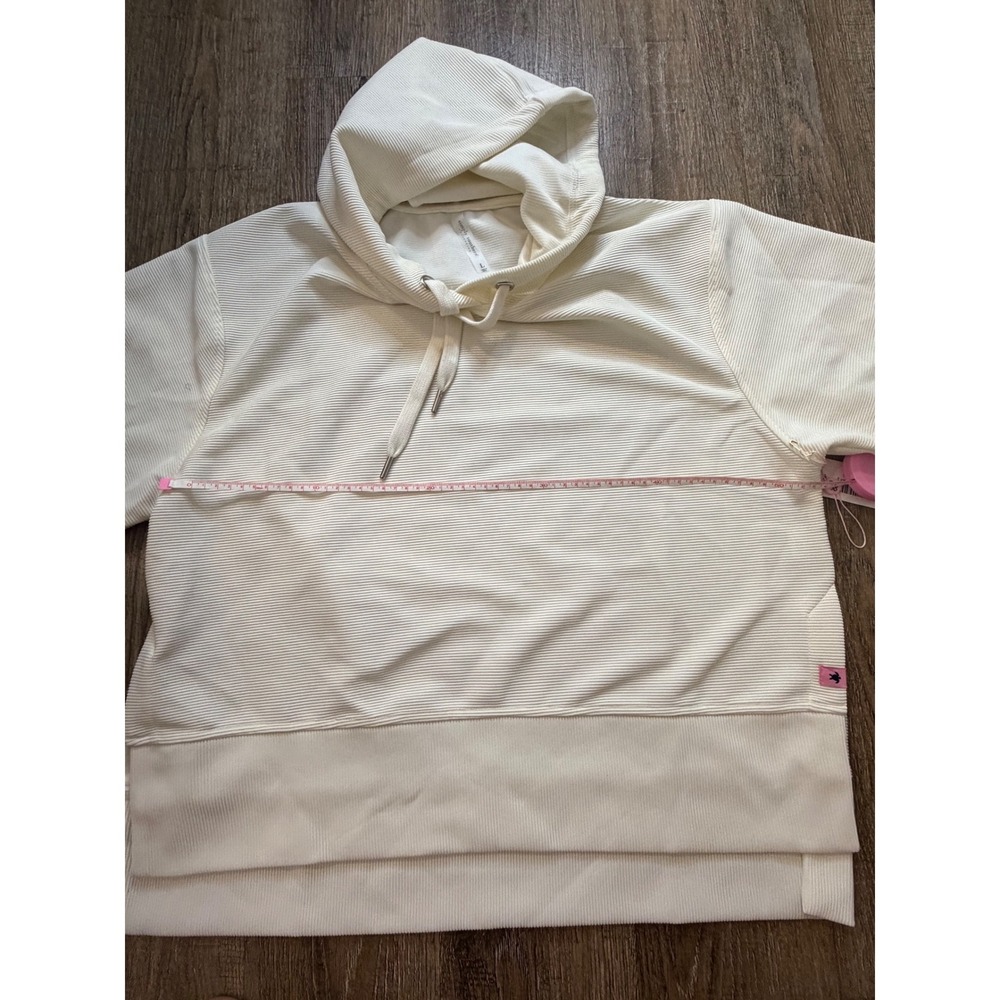 Simply Southern Hooded Ribbed Pullover Pearl White Large SKU86689-LARGE NEW - Picture 5 of 7
